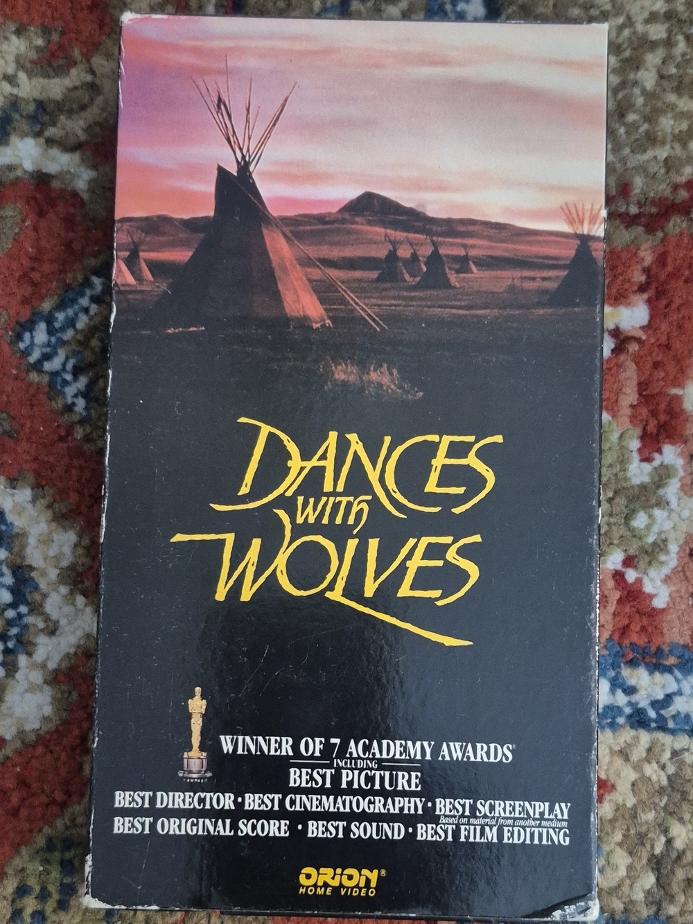 Dances With Wolves VHS — Black & Sunset Orange Cover